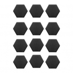 12 tk kuusnurkne helikindel seinapaneel, isekleepuv, heli neelav, suure tihedusega, paks akustiline vahtpaneel, kodustuudio m&uuml;rasummutusseinapaneel must