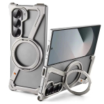 Z-kujuline metallist Magsafe raam &uuml;mbris Samsung Galaxy Z Fold 6 5 S25Ultra jaoks Alumiiniumisulam Magnetiline p&ouml;&ouml;rlev alus Ohutuskate For Galaxy Z Fold 5 gray