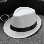 Meeste Fedora Jazz Puuvill ja Linane Puhas M&uuml;ts Isa M&uuml;ts Imitatsioon Linane P&auml;ikesesirm P&auml;ikesem&uuml;ts Valge M&uuml;ts Pulma Fedora M&uuml;ts hall