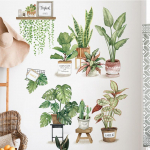 Roheliste lehtede seinakleebised Kodu elutuba Dekoratiivsed vin&uuml;&uuml;list seinakleebised 1PCS