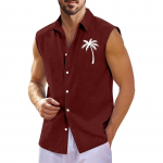 Meeste suvine Hawaii mustriga varrukateta s&auml;rk Meeste avara rev&auml;&auml;riga varrukateta n&ouml;&ouml;biga s&auml;rk XXXXXXL tumesinine