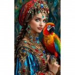 Unistav Naine Ilu ja Loomad Lilled 5D DIY Suur Teemantmaal Uus 2025 Ristpistes Mosaiik Teemanttikand M&uuml;&uuml;k Full Round 50x100CM