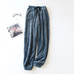 Meeste termofliisist taskutega paksud fliisvoodriga vabaaja spordip&uuml;ksid pidžaamap&uuml;ksid L sinine