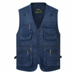 Meeste vest Vabaaja jakk Kevad ja s&uuml;gis Vaba stiil Puuvill Mitmetaskuline Lukuga Tuulekindel Mantel Kraeta Varrukateta Jakk Mehele Suurus L-10XL 2XL