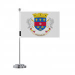 Drapeau de Bureau &ndash; Saint-Barth&eacute;lemy &ndash; 14 x 21 cm &ndash; Pol&uuml;ester &ndash; J&auml;lje rekto/verso &ndash; Acier oks&uuml;deerimata