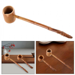 Bamboo Scoop Ergonomic Long Handle Tea Ceremony Accessory Easy to Clean for Home Kitchen 21cm