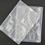 2 tk/pakk DIY j&otilde;ulupiparkoogimaja silikoonvorm &scaron;okolaadifondant koogivorm isetegemise k&uuml;psised Transparent white