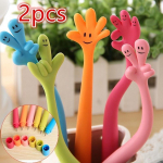 2Pcs Creative Stationery Schoolboy Cute Freedom Curvy Gesture Pen Ballpoint Pen color random 2pcs