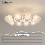 Elutoa l&uuml;hter, LED peavalgusti, Lihtsad ja kaasaegsed magamistoa valgustid 12 headlights roosa