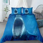 3D Hiiglaslik Tiiger Voodipesukomplekt King Queen Twin Single Suurus Tekikott Padjap&uuml;&uuml;rid Voodipesu Komplekt EU single(135x200cm) blue