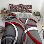 2/3 tk Tekikoti komplekt, (1 tekikott + 1/2 padjap&uuml;&uuml;ri, ilma sisuta) Hall triipboog 3D voodipesukomplekt Visuaalsed efektid Prindi pehme EU Twin135x200cm