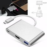 USB 3.1 Type-C kuni HDMI USB 3.0 3-in-1 adapter PD laadija jaotur toetab 4K konversioonikaablit Apple'i jaoks Macbooki jaoks