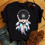 Moodne sulg Unen&auml;op&uuml;&uuml;dja ​​T-s&auml;rk Naiste Harajuku Graafilised T-s&auml;rk Femme Dream Catcher Naiste T-s&auml;rk Riided Topid 4XL