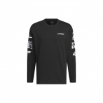 Adidas Aeroready T-s&auml;rk Kirjatr&uuml;kiga Pikkade varrukatega V&auml;lispordiks Vintage T-s&auml;rk Meeste Topp Must IS9510 S
