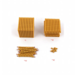 Montessori kuldsete helmeste &uuml;ksus/ baar/ ruut/ kuup Lihtne pangam&auml;ng K&uuml;mnends&uuml;steem &Otilde;ppevahendid Matemaatika M&auml;nguasjad Matemaatika Materjalid