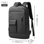 Heroic Knight Slim 15,6 s&uuml;learvuti seljakott USB-laadimispordiga Kerge veekindel t&ouml;&ouml;kotip&otilde;hine Vargusvastane &auml;riseljakott must