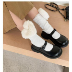2025 Laste Must Nahast Mary Jane Kingad - Briti Stiil, Libisemiskindlad, Kulumiskindlad Printsessi Esitluskingad. 36 (Insole 22.5 cm)