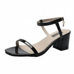 2024 Suur Suurus 34-43 Naiste Sandaalid Suvi K&otilde;rge Kontsaga Avatud Varvas Mood Naiste Kingad Gladiaator Ruudukujulise Kontsaga Suvised Naiste Sandaalid 34 must