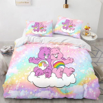 Multikas Anime Care Bears Tekikott Komplekt Kawaii Carebears Tekikott Padjap&uuml;&uuml;ri Komplekt Laste Voodipesu Komplekt Dekoratsioon T&auml;is Kuninganna Kuningas Suurus 90x200cm