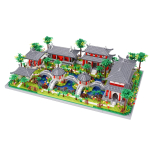LULUFUN Mikroplokk Aed, Suzhou Klassikaline Aed, Tagahoovi M&auml;nguasi, 3D Pusle, Suzhou Aiad, Maailmap&auml;randi Objekt, Lastele ja T&auml;iskasvanutele, Pidustuste Kingitus, gray