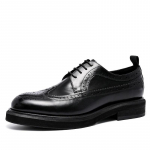 Moodsad Retro Ehtsast Lehmanahast Meeste Brogue Kingad Paksude Taldadega Pulma- &Auml;ri- Meeste Vabaaja Korterid Vintage K&auml;sit&ouml;&ouml; Oxford Kingad Meestele 38 must