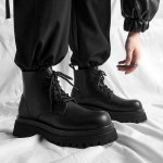 Moodsad meeste vabaaja originaalsest nahast saapad n&ouml;&ouml;ridega platvormkingad peo punk kleidi kauboi pahkluusaapad kevad s&uuml;gis lahedad l&uuml;hikesed botas mees 240 must