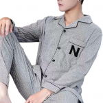 2 tk/komplekt Meeste s&uuml;gistalvine pidžaamakomplekt Triibuline lahtik&auml;iva krae v&auml;rv Sobiv &uuml;herealine avara laia s&auml;&auml;rega elastne v&ouml;&ouml;koht koduriiete s&auml;rk p&uuml;ksid 3XL