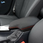 LHD Suede Leather red line Car Accessories Center Control Armrest Box Cover Trim For BMW 3 Series F30 2013 - 2015 2016 2017