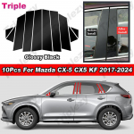 10 tk l&auml;ikivat musta/s&uuml;sinikkiust PC-materjalist BC-posti posti katte ukseliistude aknakleebist Mazda CX-5 CX5 KF 2017-2024 jaoks Glossy Black