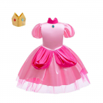 Cosplay Printsess Peach Super Mario Kost&uuml;&uuml;m Keskmine-Suur Laste Luigi Roosa Kleit 100 cm