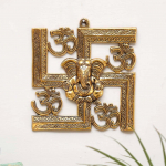 KridayKraft Ganesha metallkuju, Ganpati seinakinnitusskulptuur, metallist Swastika Ganesha Murti