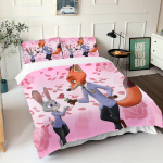 Zootopia Judy Nick Tekikate Komplekt Tekk Voodipesu 3D Laste Voodipesu Komplekt 3-osaline 1 Tekikate Kuninglik Suurus AU Single(140*210cm)3pcs