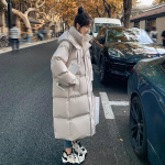 Puduvillased Mantlid Pikk stiil Puuvillane Kleit Korea Versioon Suur Suurus Korea Mood Joped Talvine Soe Parka Feminina XS valge