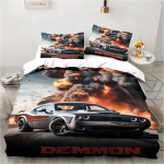 Retro Dodge Srt Hellcat Racing Tekikatted Voodipesukomplektid Kuninganna Voodipesukomplekt Tekikott Poiste Toa Voodipadi Tekikate 180*220cm 3pcs