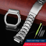 Muudetud DW5600 GWM5610 G5600 GWB5600 Metallist Bezel 5610 Roostevabast Terasest K&auml;erihm Kett 5600 Kellarihm Korpuse Tarvikud T&ouml;&ouml;riistad GW-M5610 G-5600U white