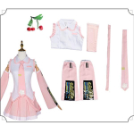 Anime Miku Cosplay T&auml;iskomplekt H&otilde;behall Lakknahk Kangast Kost&uuml;&uuml;m Peakate &Uuml;likond Riietus Jk &Uuml;htne Cosplay Halloween XS white