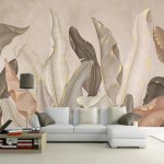 Moodne Lihtne Tapeet Elegantne Banaanilehe Seinakujundus Elutuba Magamistuba Kodu Kaunistus 200 cm(W) x 140 cm(H)
