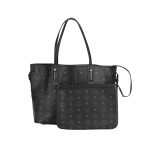 MCM Klassikaline Monogramm Kahepoolne Suure Mahutavusega Nahast Koti-Kott Ostukott Unisex Koti-Kott Must MWPAAVI02BK001 Basic Set (Bag+Dust Bag)