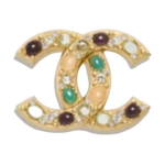 Chanel Elegantne stiil V&auml;rviline kristalliga inkrusteeritud Double C pross Naiste aksessuaarid Mitmev&auml;rviline ABD854-B17554-NZE42 F,Multicolor