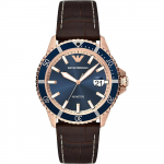 Emporio Armani Diver Sinine Pruun Nahast Meeste Kvartsikell AR11556 sinine