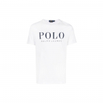 Polo Ralph Lauren Ss22 Suure Logoga T&auml;hetr&uuml;kiga &Uuml;mmarguse Kaelusega L&uuml;hikeste Varrukatega T-s&auml;rk Meeste Topid Valge 710860829-008 XS