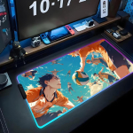 Anime haikyuu tapeet Hiirematt RGB M&auml;ngurihiirematt Suur LED-matt PC-lauamatt Helendav hiirematt Suured klaviatuurimatid Lauavaip 600x300x3mm blue