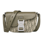 Dior Saddle Monogram Eemaldatav Reguleeritav &Otilde;larihm Diagonaaltr&uuml;kiga Kangas ja Nahk Sadulakott Meeste &Otilde;lakott Khaki 2ADCA435YKS-H57E Basic Set (Bag+Dust Bag)