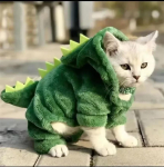 Lemmikkassi koer Halloweeni koerte riided v&auml;ikestele koertele Naljakas dinosauruste cosplay kost&uuml;&uuml;m Talvine soe kassimantel fliisist kapuutsiga kampsun S