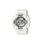 Casio G-SHOCK Seeria Mood T&auml;nav Klassikaline Osuti Kahekordne N&auml;idik Analoog Digitaalne Tihv Spordikell Veekindel Kvartsmehhanism Vaikrihm GA-110C-7AJF valge