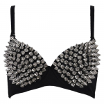 Moodsad H&otilde;bedased Neetidega Naiste Rinnahoidjad Punk Push Up Rave Bralette Pesu &Uuml;laosa Seksikas Brassiere &Ouml;&ouml;klubi Pidu Baar S