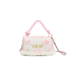 DIOR kott DIY stiilis kosmeetikakott Valmistatud 811 Roosa Sakura Armas T&uuml;drukulik Armas ja Elegantne Karvane V&auml;ike ja Peen K&auml;sit&ouml;&ouml; &Uuml;he&otilde;lgne valge