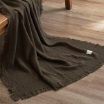 Klass A 100% puuvillane neljakihiline gaasist tutiga tekk diivani ja kontori jaoks - Aastaringselt kasutatav puuvillane kate Galaxy Green 130cm x 170cm gray