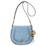 MICHAEL KORS Josie poolovaalse klapiga sadulakott kunstnahast ja veisenahast crossbody kott keskmine naiste sinine sinine