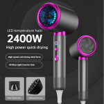Kiire Juuksekuivati 2400W Suure V&otilde;imsusega Sinine Negatiivse Iooniga &Uuml;livaikne Juuksurisalongi Kodu Juuksekuivati USA/EL/UK/AU Pistikuga 100V-127V US Plug must